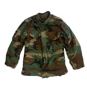 US Army Woodland Men's Sz S Camo Cold Weather Field Coat Military Liner Jacket